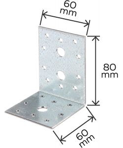 Gah-Alberts Squadretta Angolare - Acciaio Zincato - 60x80x60 mm