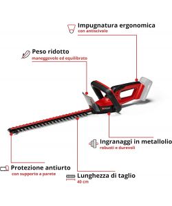 Einhell Tagliasiepi a batteria GC-CH 18V con lama 40 cm Li Solo