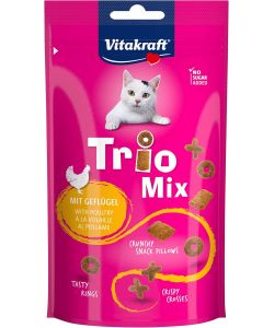 Vitakraft Snack Gatti Mix Pollame 60 g - Croccanti Anellini e Cuscini