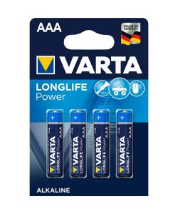 Varta Batterie AAA Longlife Power - 4 Pile Alcaline Ministilo 1,5V
