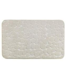 Tappetino da bagno in memory foam antiscivolo - Pebbles - Materiale poliestere - 80x50 cm - Beige
