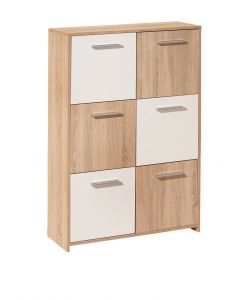 Inter Link Mobile Multiuso in Rovere Bianco a 6 Ante Egadi - 77 x 30 x 115 cm