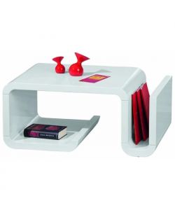 Tavolino Porta Riviste Zara Bianco 90x60xH40cm - Design Moderno