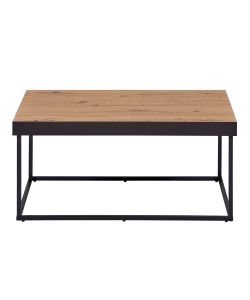 Inter Link Tavolino da Caff� Passione 90x55x40 cm Metallo Nero Rovere Artisan