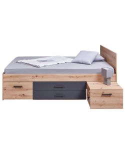 Letto Singolo Liora Quercia 144,4 x 205,4 x 93,3 cm