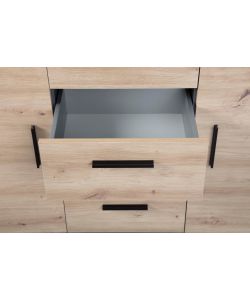 Credenza In Laminato Antracite + Frontale Quercia