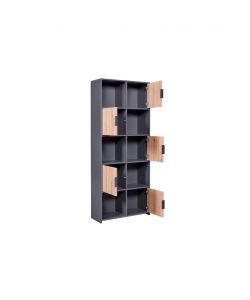 Libreria Pepeto 5T in laminato Grigio Artisan 77 x 30 x 185 cm