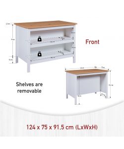 Tavolo Julina 124 x 75 x 91,5 cm Bianco e Quercia