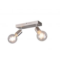 Faretto Vannes 2x E27 40W Acciaio Nichel Opaco 26 x 12 x 9 cm