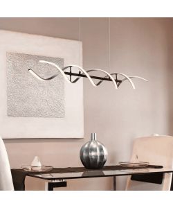 Trio Sospensione LED Sequence 45W Nero-Alluminio 104x16cm