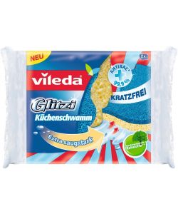 Vileda Spugna Aqua Super-Assorbente Multicolore 13x13 cm Antibatterica