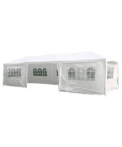 HI Tenda da Festa con Pareti Laterali 3x9 m Bianco