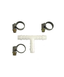 Giunzione per tubi a 'T' + 2 fascette - 4 mm = 5/32