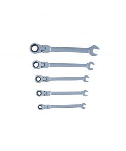 Connex Set 5 Chiavi Combinate in Cromo-Vanadio - Testa Fissa e Snodata