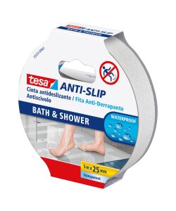 Tesa Nastro Antiscivolo Trasparente 5m x 25mm per Pavimenti e Scale