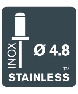 Rapid Rivetti Acciaio Inox 4,8x10 mm con Punta Trapano - 50 Pezzi