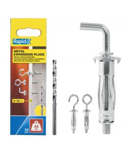 Rapid Tassello Espansione Metallo M11x37 - 12pz Ganci Cartongesso 40kg