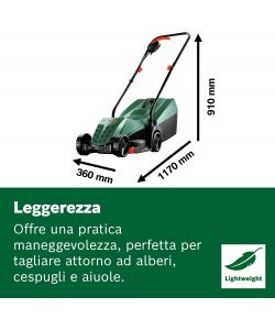 Bosch Rasaerba Elettrico EasyRotak 32-235 Verde 1200W - Taglio Preciso