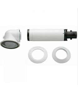 Bosch Kit Base Scarico Fumi Caldaie 60/100 mm Telescopico Curva 87 gradi