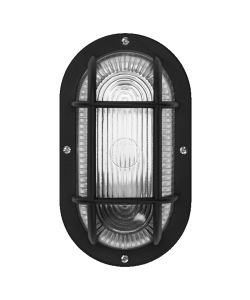 Ledvance Plafoniera Stagna Ovale Nera E27 IP44 per Cantine e Garage