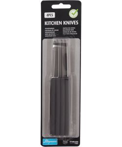 Set Coltelli da Cucina in Acciaio Inox e Impugnatura Ergonomica - 4 pz
