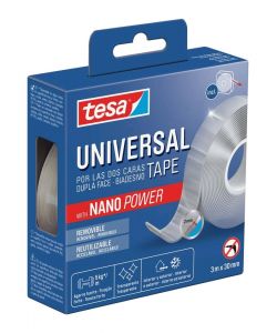 Tesa Nastro Biadesivo Trasparente Nano Power 3x300 cm Interni Esterni
