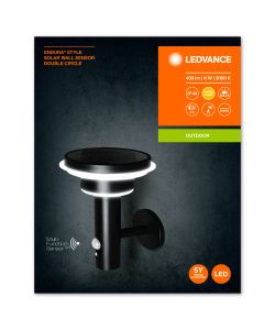 Faretto Style Solar Double Circle Nero