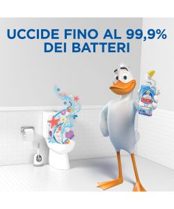 DUCK Gel Disinfettante WC 750ml - Liquido Marine - Uccide 99,9% batteri