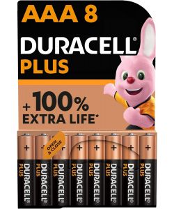 Batterie Duracell Plus100 AAA Ministilo 8 pezzi