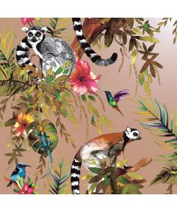 DUTCH WALLCOVERINGS Carta da Parati Lemur Oro Rosa