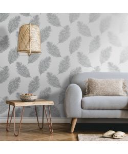 DUTCH WALLCOVERINGS Carta da Parati Fawning Feather Grigio Chiaro