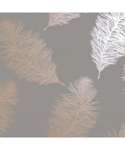 DUTCH WALLCOVERINGS Carta da Parati Fawning Feather Grigio e Oro Rosa