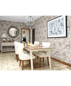 DUTCH WALLCOVERINGS Carta da Parati Elefanti e Alberi Beige