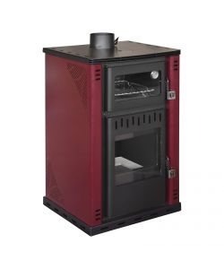 Stufa A Legna Con Forno 27,6Kw Termostufa boiler 38lt Elsa Rossa