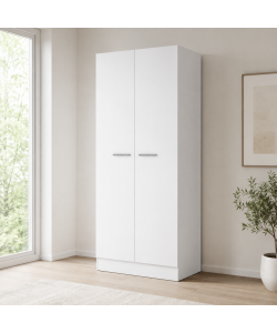 Armadio Doppia Anta Bianco - Design Elegante e Funzionale - 71x51,5x181H cm