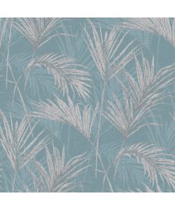 DUTCH WALLCOVERINGS Carta da Parati Palm Springs Blu e Grigio