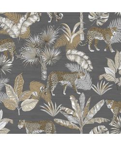 DUTCH WALLCOVERINGS Carta da Parati Leopardo Grigio e Beige