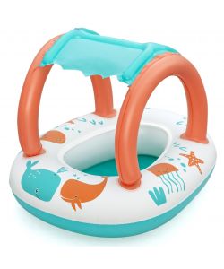 Bestway Canotto per Bambini Comfort Plush Turchese 84x67 cm con Parasole