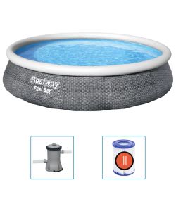 Bestway Set Piscina Gonfiabile Fast con Pompa 396x84 cm