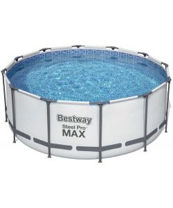 Bestway Piscina Fuori Terra Rotonda 366x122 cm Grigia con Pompa e Scaletta