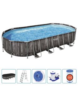 Bestway Set Piscina Ovale 7,32x3,66x1,22 m