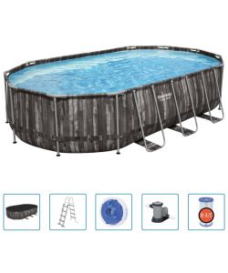 Bestway Set Piscina Ovale Power Steel 488x305x107 cm