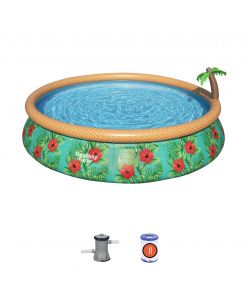 Bestway Piscina Gonfiabile Tonda 457x84 cm Fantasia Floreale con Pompa