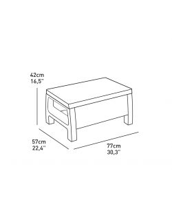 Keter Set da giardino Corfu - Salotto bianco con cuscini grigi 4 pezzi