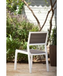 Keter Sedia da Giardino Harmony - Bianco Cappuccino - Resina Effetto Legno 47x60x86 cm