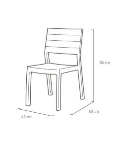 Keter Sedia da Giardino Harmony - Bianco Cappuccino - Resina Effetto Legno 47x60x86 cm