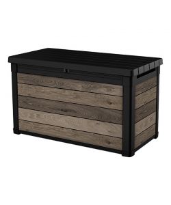 Keter Baule in Resina Signature Deco Box 100 Effetto Legno 380L 122,9x62,1xh70,6 cm Noce