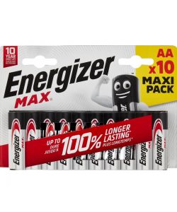 Energizer Batterie Alcaline AA Max - 10 Pile Ministilo - Lunga Durata