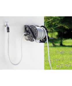 Claber Avvolgitubo Aquapony Kit Nero con 15m di Tubo e Accessori