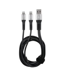 Lampa Cavo USB a Apple 8 Pin Doppio Connettore 100 cm Nero Ricarica Dati
